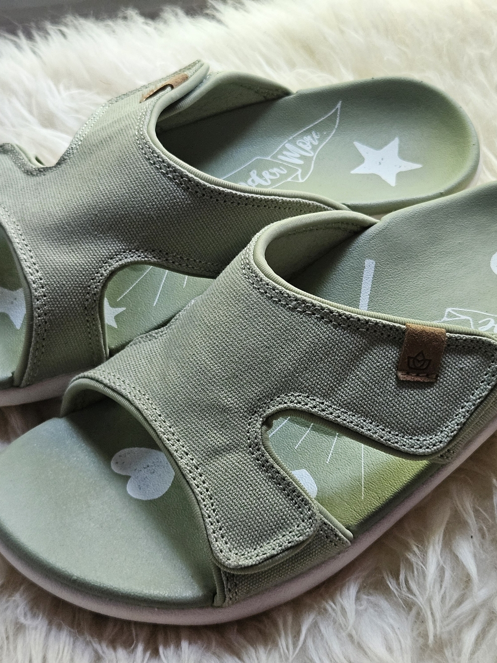 Spenco Kholo Believe Orthotic Slide Sandals Sage Green Size